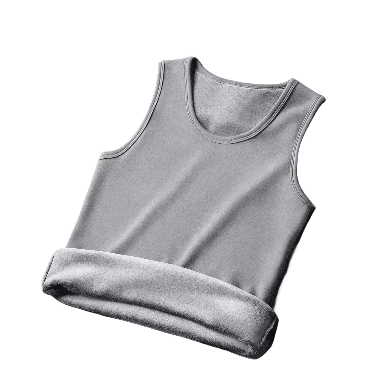 LNWUY (M-5XL) Big and Tall Mens Solid Color Round Neck Inner Wear Warm ...
