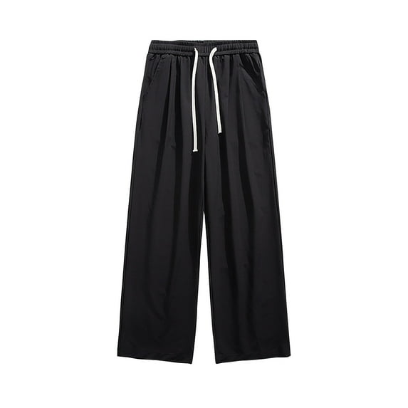 LNWUY (M-5XL) Men's Cargo Sweatpants Plus Size Casual Loose Fit Wide Leg Cargo Pants Lounge Baggy Trousers with Multi Pockets Black XXXXXL