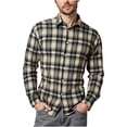 thumbnail image 1 of LNWUY (M-5XL) Men's Vintage Plaid Shirts Casual Button Down Flannel Shirts Pocket Lapel Plus Size Long Sleeve Shirts Beige S, 1 of 7