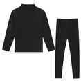thumbnail image 1 of LNWUY (M-5XL) Plus Size Fashion Solid Color Casual Long Sleeve Blouse Sets Thermal Underwear Sets for Man Black L, 1 of 8