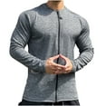 thumbnail image 1 of LNWUY Men Full Zip UPF 50 Sun Protection Hoodie Jacket Solid Color Long Sleeve Lightweight Breathable UV Shirts Gray L, 1 of 4