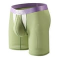thumbnail image 1 of LNWUY Men Ice Silk Extended Side Opening Lightweight Comfort Breathable Exercise Quick-Dry, Stretchy Shorts Underpants Green L, 1 of 3