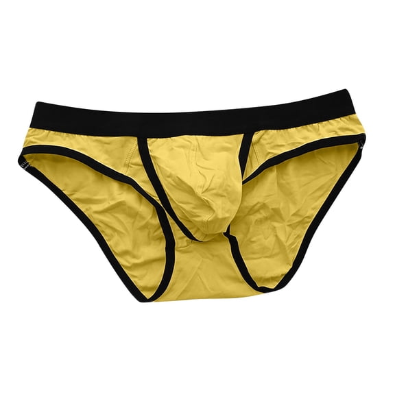 LNWUY Men Jockstraps Cotton Mesh Breathable Men Underwear Briefs Thongs Lightweight Comfortable Underwear Yellow XXL
