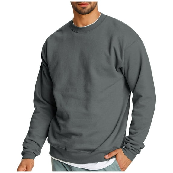LNWUY Men Solid Cable Knit Vintage Chunky Sweater Loose Casual Knitted Sweater Unisex Woven Crewneck Knitted Top Gray XXL