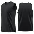 thumbnail image 1 of LNWUY Men's Big and Tall Sleeveless UPF 50+ Swim Shirts Quick Dry Workout Tank Top UV Protection Running Gym Muscle T Shirts Black L, 1 of 5