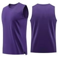 thumbnail image 1 of LNWUY Men's Big and Tall Sleeveless UPF 50+ Swim Shirts Quick Dry Workout Tank Top UV Protection Running Gym Muscle T Shirts Purple M, 1 of 4