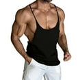 thumbnail image 1 of LNWUY Men's Bodybuilding Stringer Tank Tops Y-Back Gym Fitness Workout Training Running T-Shirts Athletic Quick Dry Top Black S, 1 of 9
