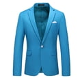 thumbnail image 1 of LNWUY Men's Casual Slim Fit Suit Blazer Jacket One Button Lightweight Sport Coats Formal Dress Daily Business Suit Jacket Blue XXXL, 1 of 4