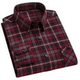thumbnail image 1 of LNWUY Men's Checkered Shirt Long Sleeve Flannel Classic Versatile Soft Breathable Casual Fashion Business Red M, 1 of 3