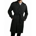thumbnail image 1 of LNWUY Men's Double Breasted Casual Trench Coat Mid Length Lapel Coat Solid Color Fashion Fall Winter Trench Coat Black M, 1 of 8