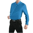 thumbnail image 1 of LNWUY Men's Fashion Dress Shirts Solid Color Long Sleeve Stretch Wrinkle-Free Formal Shirt Business Casual Button Down Shirts Blue L, 1 of 3