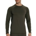 thumbnail image 1 of LNWUY Men's Fleece-Lined Thermal Long Sleeve Shirt Top, Winter Base Layer for Outdoor Sports, Quick Dry Indoor Fitness Green S, 1 of 8