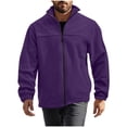 thumbnail image 1 of LNWUY Men's Fleece Track Jackets Lightweight Full-Zip Casual Coat Workout Running Athletic Active Jacket With Pockets Purple M, 1 of 7