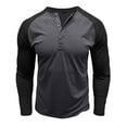 thumbnail image 1 of LNWUY Men's Henley Shirts Long Sleeve Raglan Round Neck Pullover T-Shirt Casual Lightweight Soft Comfy Breathable Base Undershirts Dark Gray S, 1 of 5