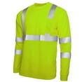 thumbnail image 1 of LNWUY Men's High-Visibility Safety Shirt Reflective Construction Workwear, Long Sleeve Round Neck T-Shirt for Protection Green XXXL, 1 of 5