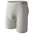 thumbnail image 1 of LNWUY Men's Ice Silk Light Breathable Quick-Dry, Stretchy Underpants Comfort Sports Running Home Boxer Briefs Gray L, 1 of 5