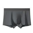 thumbnail image 1 of LNWUY Men's Ice Silk Seamless Soft Breathable Comfortable Shorts Men's Boxer Briefs Shorts Summer Flat - Front Underwear Gray XXL, 1 of 9