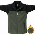 thumbnail image 1 of LNWUY Men's Lightweight Full-Zip Fleece Jacket, Warm Soft Polar Fleece Casual Winter Jacket with Pockets for Hiking Outdoor Activities Green M, 1 of 3