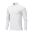 thumbnail image 1 of LNWUY Men's Long Sleeve 1/4 Zip Shirts Sun Protection Pullover UPF 50+ Rash Guard Outdoor Running Lightweight T Shirt Gray XXXL, 1 of 4