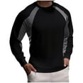 thumbnail image 1 of LNWUY Men's Long Sleeve Athletic Shirts Casual Crew Neck Stretch Fit Pullover Color Block Workout Stylish Spring Summer Clothes Gray XXXL, 1 of 5