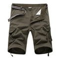 thumbnail image 1 of LNWUY Men's Multi-Pocket Drawstring Elastic Waist Shorts Sweatpants Work Pants Loose Comfort Breathable Summer Outdoor Casual Shorts Green L, 1 of 6