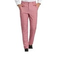 thumbnail image 1 of LNWUY Men's Plaid Printed Personalized Pants Pocket Button Suit Pants Leggings Pants Casual Fashion Soft Comfy Breathable Trousers Pink XXL, 1 of 5