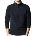 thumbnail image 1 of LNWUY Men's Quarter-Zip Polar Fleece Jacket, Long Sleeve Half Zip Fleece Pullover Sweaters Fall Winter Thermal Sweatshirt Black XXL, 1 of 6