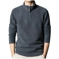 thumbnail image 1 of LNWUY Men's Quarter-Zip Polar Fleece Jacket, Long Sleeve Half Zip Fleece Pullover Sweaters Fall Winter Thermal Sweatshirt Gray XXXL, 1 of 9