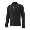 thumbnail image 1 of LNWUY Men's Quarter Zip Pullover Shirt Lightweight Long Sleeve Stand-up Collar Rash Guard Quick Dry Workout Shirts Black XXL, 1 of 4