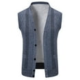thumbnail image 1 of LNWUY Men's Shawl Collar Sweater Vest Casual Solid Color Sleeveless Elastic Knitted Button Cardigan Vest Knitwear Gray L, 1 of 9