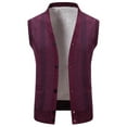 thumbnail image 1 of LNWUY Men's Shawl Collar Sweater Vest Casual Solid Color Sleeveless Elastic Knitted Button Cardigan Vest Knitwear Red XXXL, 1 of 5