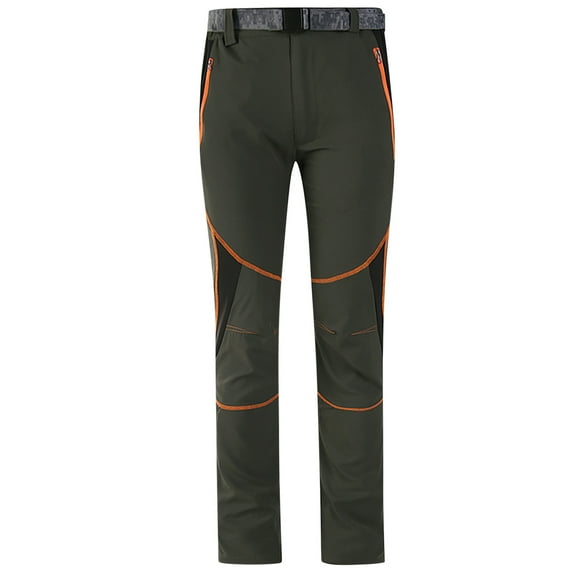 LNWUY Men's Snow Ski Hiking Pants Waterproof Winter Fleece Lined Pants Camping Skiing Ice Pants Soft Comfy Breathable Casual Pants Green* S