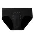 thumbnail image 1 of LNWUY Men's Solid Color Soft Comfortable Breathable Briefs Plus Size Cotton Briefs Underwear Black XL, 1 of 2