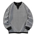 thumbnail image 1 of LNWUY Men's Solid Color Striped Printed Sweatshirts Lightweight Casual Loose Sports Long Sleeve Hoodless Sweatshirt White XXL, 1 of 6