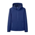 thumbnail image 1 of LNWUY Men's Solid Lightweight Softshell Jacket Fleece Lined Hooded Windproof Coat Winter Warm Jacket for Outdoor Running Hiking Blue XXXXXL, 1 of 4