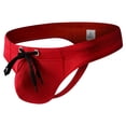 thumbnail image 1 of LNWUY Men's Swimwear Bikini Briefs Tie Rope Drawstring Comfortable and Breathable Swim Trunks Briefs Red M, 1 of 3