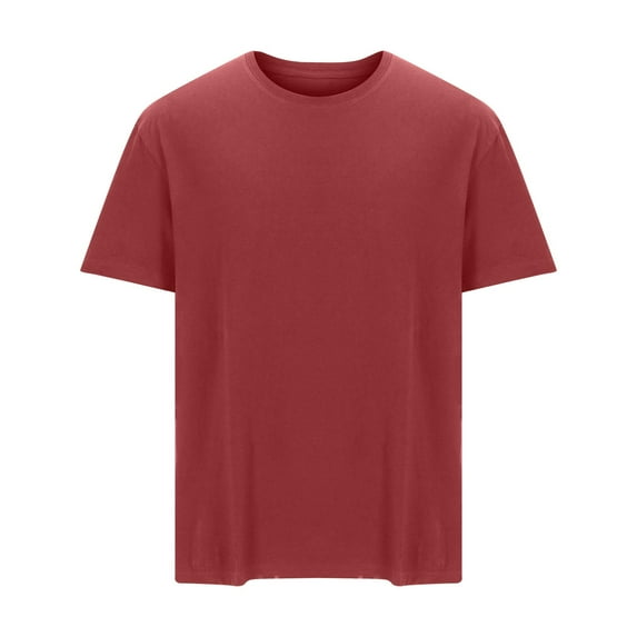 LNWUY Men's T-Shirts Casual Short-Sleeve Summer Loose Comfy Breathable Tee Shirts Classic Solid Color Crew Neck Shirts Gym Athletic Shirts Hot Pink XXXXXL