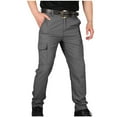 thumbnail image 1 of LNWUY Men's Tactical Pants Cotton Stretch Work Cargo Pants Lightweight Abrasion Ripstop Outdoor Hiking Trousers Gray S, 1 of 4
