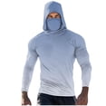thumbnail image 1 of LNWUY Men's UPF 50+ Sun Protection Hoodie Long Sleeve Hiking Running Printing Shirts Hooded Quick Dry Lightweight Blue M, 1 of 5