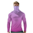 thumbnail image 1 of LNWUY Men's UPF 50+ Sun Protection Hoodie Long Sleeve Hiking Running Printing Shirts Hooded Quick Dry Lightweight Pink M, 1 of 5