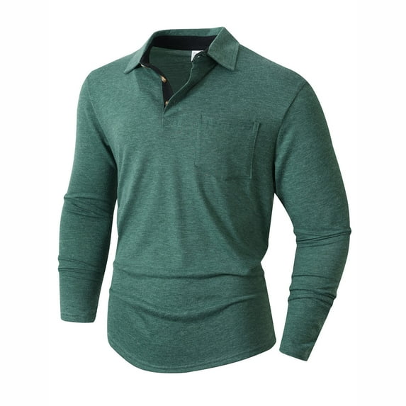LNWUY Men's Vintage Casual Long Sleeve Button-Down Shirt Classic Cotton Work Shirt with Stylish Collar Pocket for Everyday Wear Green XXL