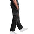 thumbnail image 1 of LNWUY Mens Big and Tall Sweatpants Joggers Fleece Baggy Sweatpants Cargo Straight Leg Elastic Waist Pants Casual Drawstring Sweatpants Black XXXXL, 1 of 5