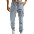 thumbnail image 1 of LNWUY Mens Casual Cargo Joggers Pants Elastic Waist Drawstring Stretch Relaxed Fit Work Pants Tapered Sweatpants with Pocket Gray XL, 1 of 1