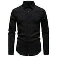thumbnail image 1 of LNWUY Mens Casual Fashion Solid Dress Shirts Long Sleeve Button Down Shirt Casual Regular Fit Shirt for Men Wedding Party Black M, 1 of 8