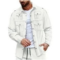 thumbnail image 1 of LNWUY Mens Casual Shirt Jacket Solid Color Lapel Button Down Waffle Jacket Long Sleeve Shirt Jackets Shacket Overshirt White XXL, 1 of 6