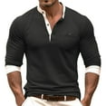 thumbnail image 1 of LNWUY Mens Fashion Henley Shirts Long Sleeve Casual Round Neck T-Shirts Slim Fit Breathable Cotton Shirts for Men Black L, 1 of 4