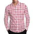 thumbnail image 1 of LNWUY Mens Flannel Shirts Long Sleeve Plaid Button Down Shirts Lightweight Comfort Casual Cotton Shirts Fall Winter Clothes Pink M, 1 of 8