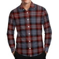 thumbnail image 1 of LNWUY Mens Flannel Shirts Long Sleeve Plaid Button Down Shirts Lightweight Comfort Casual Cotton Shirts Fall Winter Clothes Red L, 1 of 8