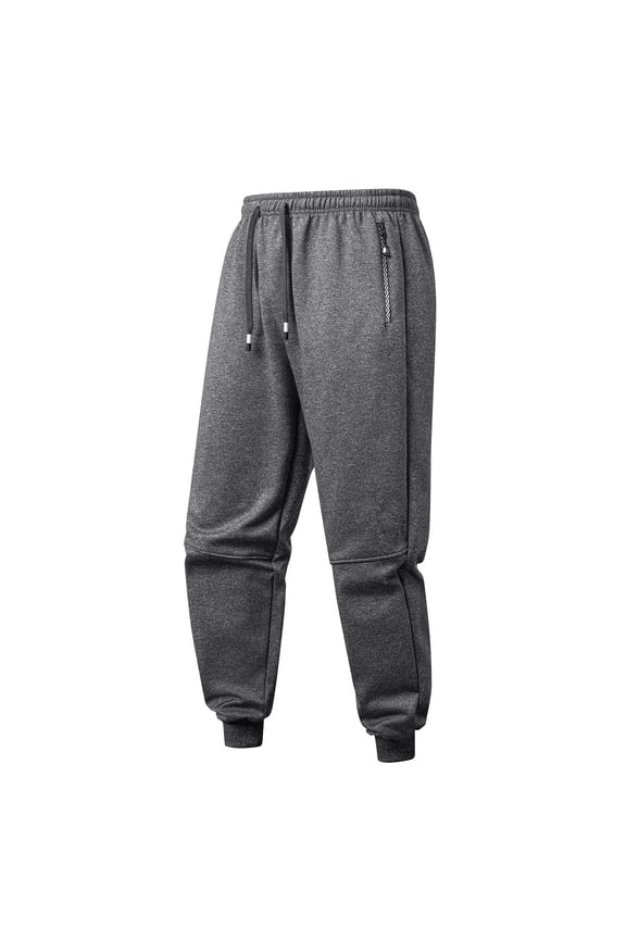 Mens Fleece Warm Pants Solid Color Casual Versatile Joggers Sweatpants Active Athletic Workout Sweatpants for Men Gray XXXL