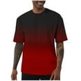 thumbnail image 1 of LNWUY Mens Gradient Print T Shirt Short Sleeve Summer Casual Crew Neck Elastic Sports Basic Tee Comfort Breathable Workout T-Shirt Multicolor S, 1 of 3